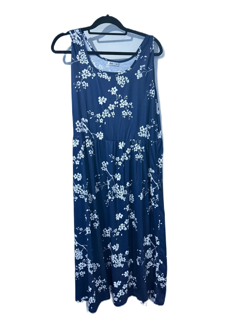 Wiholl Sleeveless Navy Floral Maxi Dress -  XXL